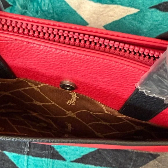 Wrangler Red Lap Top Tote with Black Trim New With Tag - Picture 7 of 11